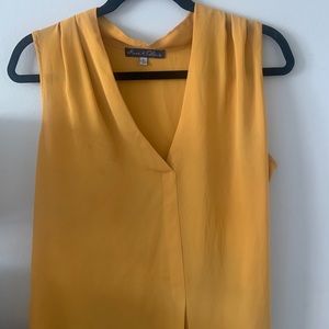 Mustard yellow sleeveless blouse